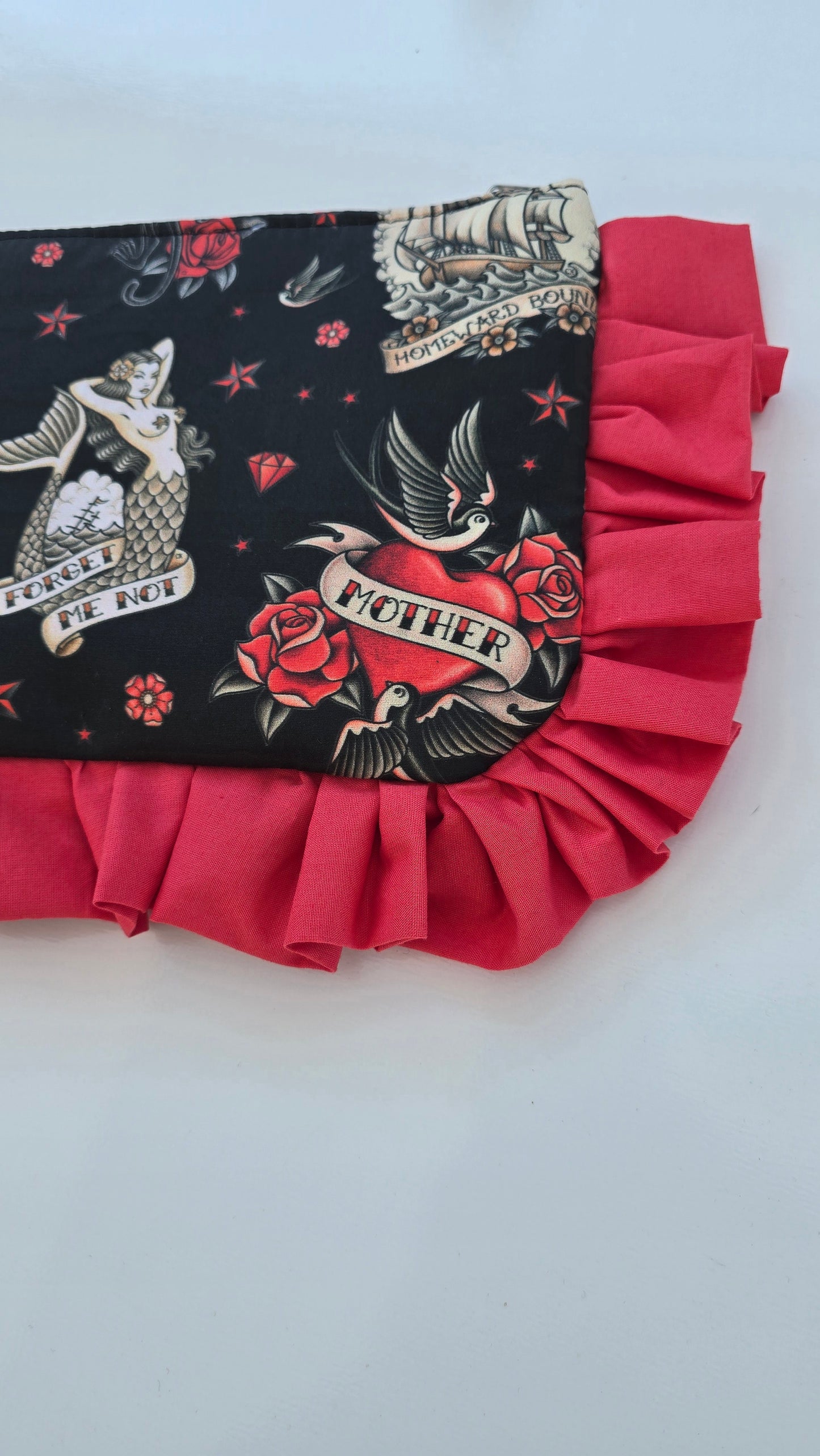 "MIRTA" pochette con rouches TATTOO MOTHER