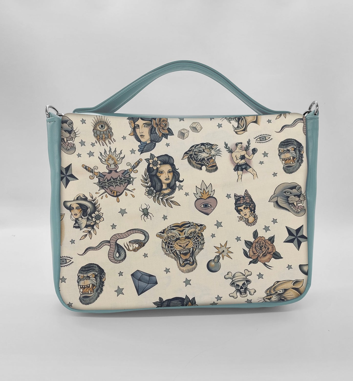 "DOTTY" VEGAN midi SIMILPELLE verde pastello/ tattoo beige