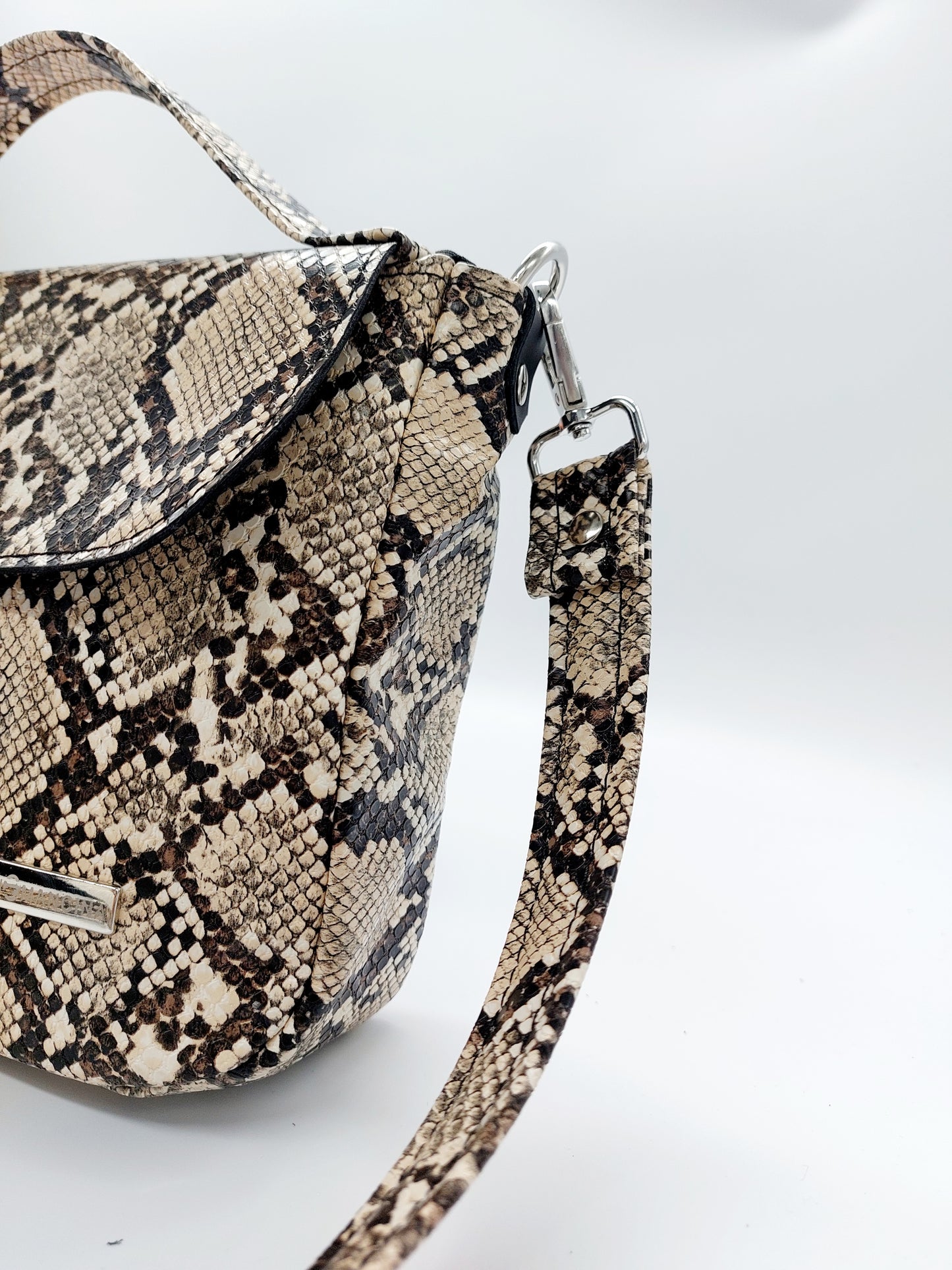 "DOTTY" VEGAN mini SIMILPELLE PITONE Beige