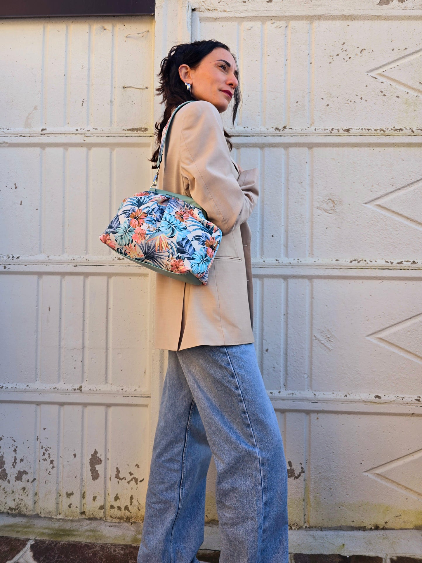 BORSA CLIC CLAC verde pastello / tropical