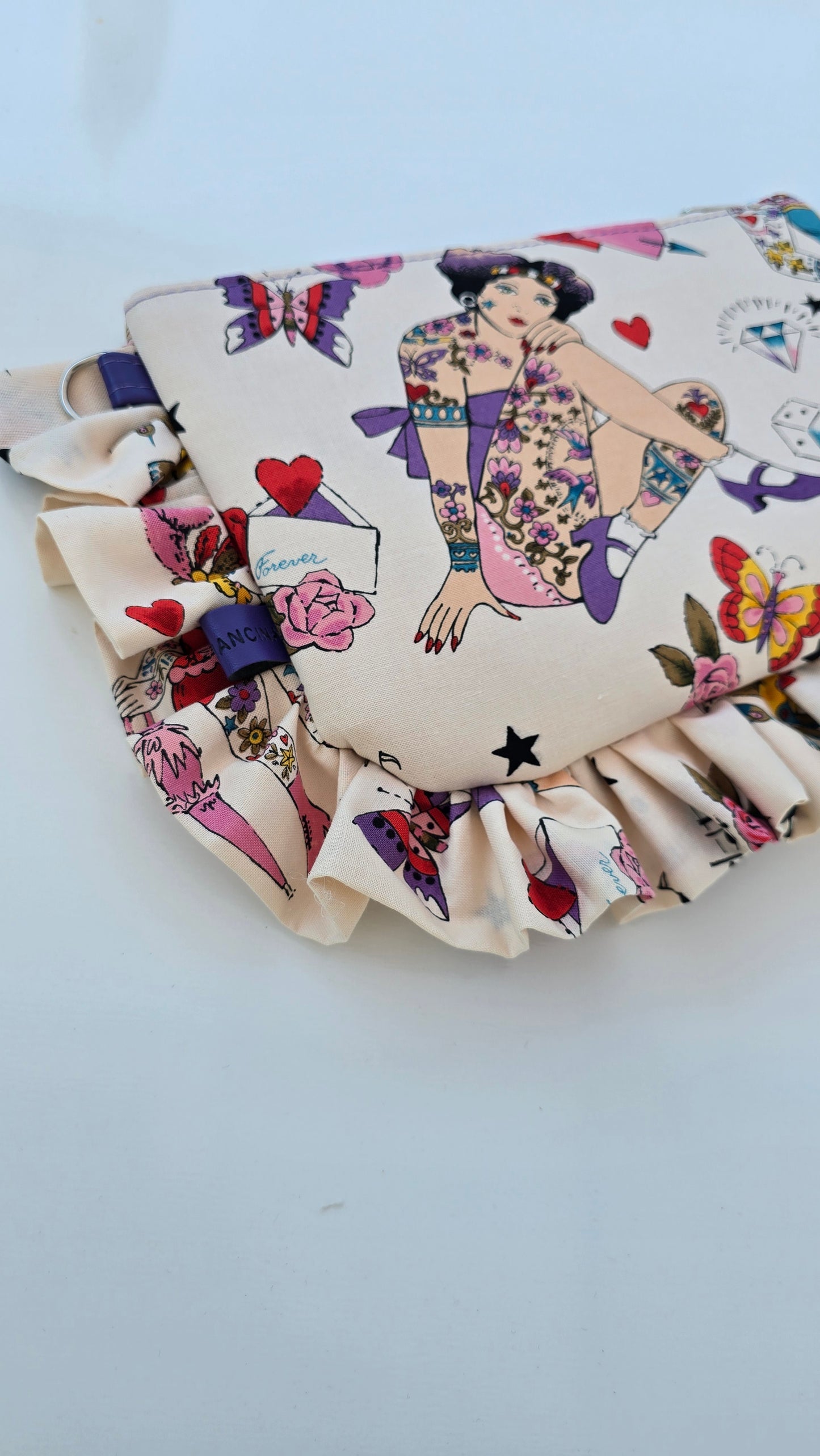"MIRTA" pochette con rouches DONNE TATTOO