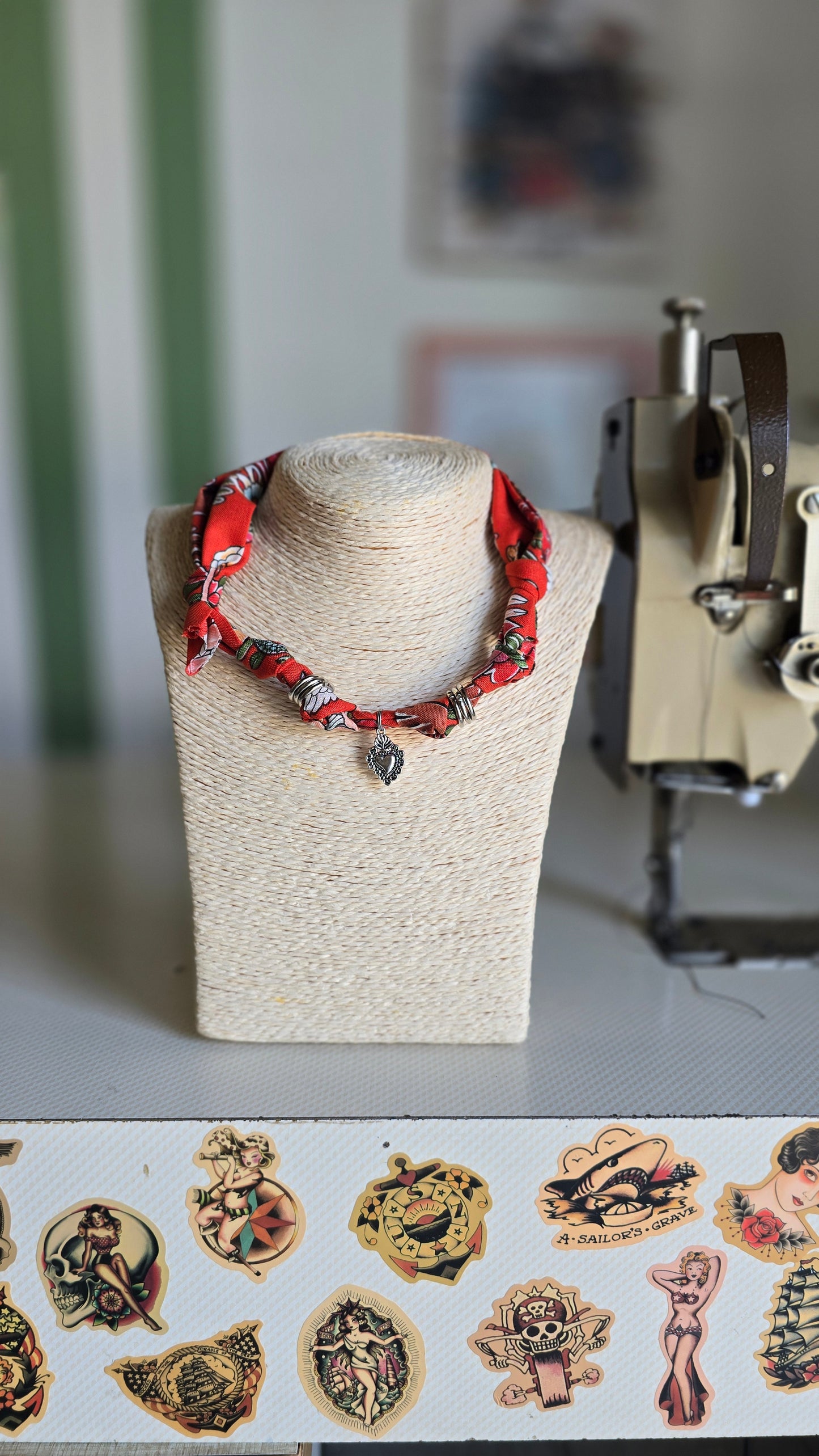 COLLANA ex voto rosso/multicolor