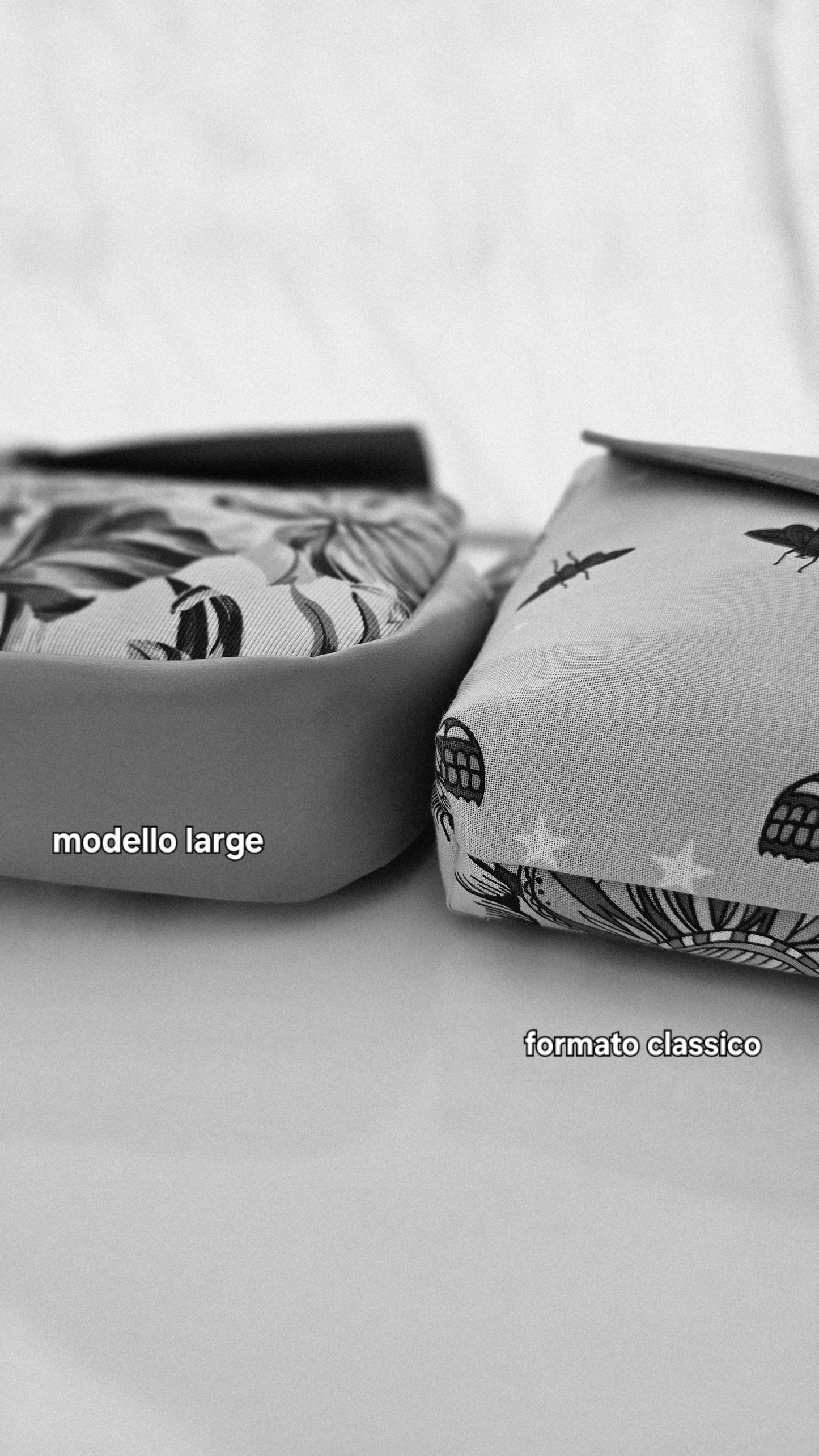 MARSUPIELLO large GRIGIO / fiori serpenti