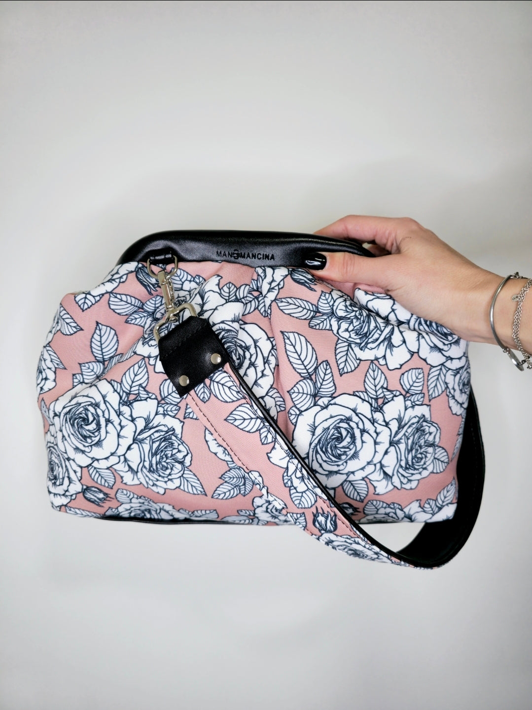 BORSA CLIC CLAC nero / rose