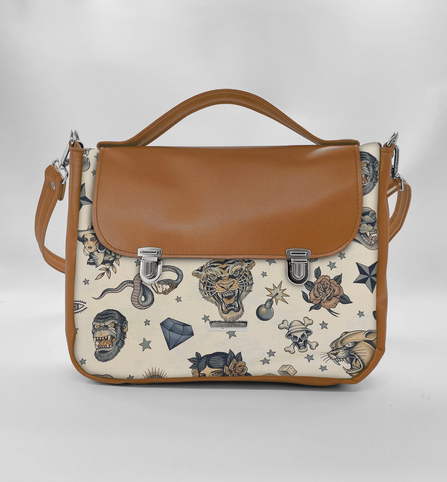 "DOTTY" VEGAN midi SIMILPELLE cuoio/tattoo beige