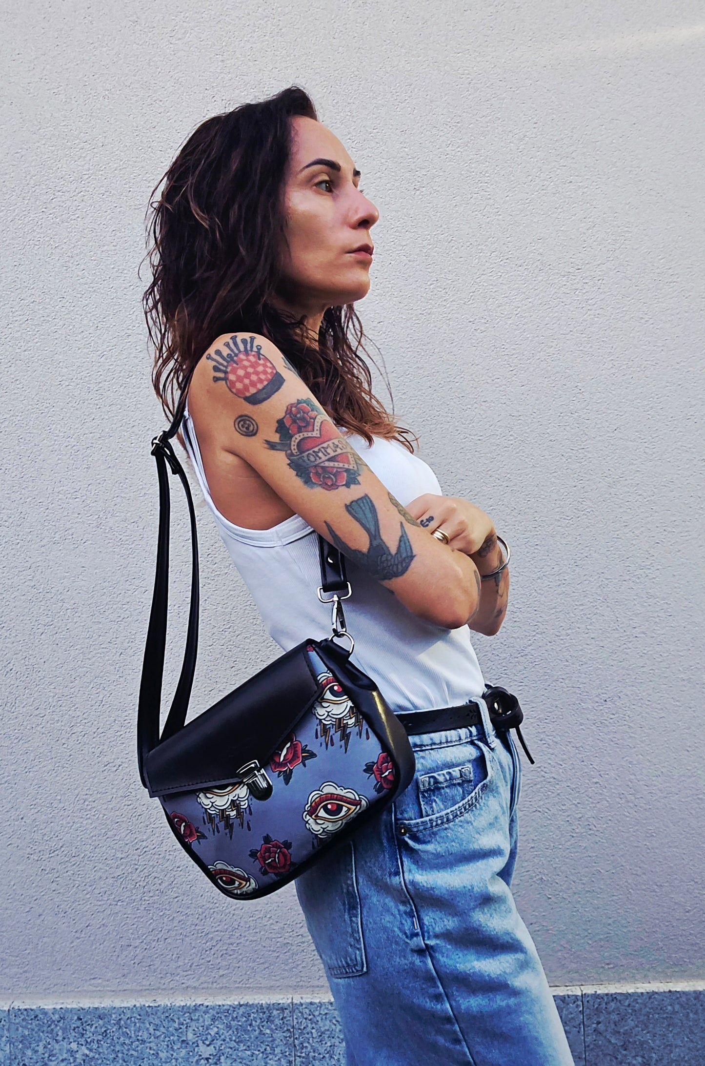 MARSUPIELLO large NERO / TATTOO GRIGIO