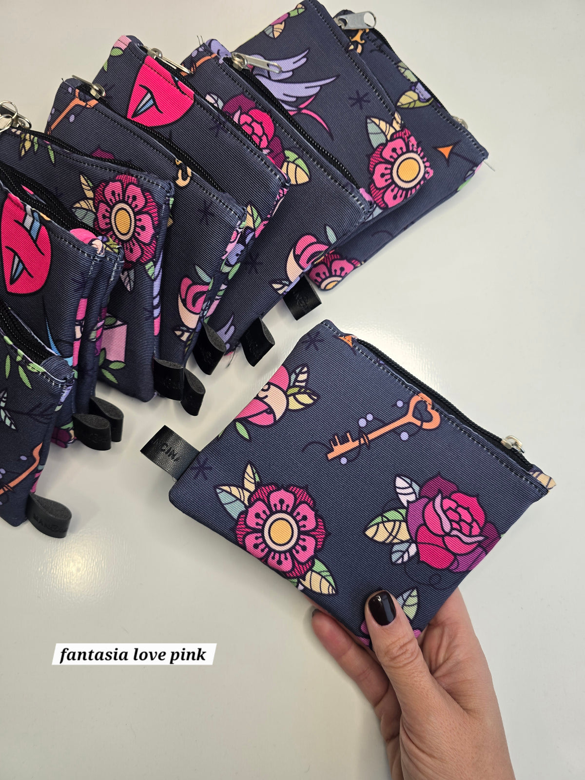Mini pochette Love pink