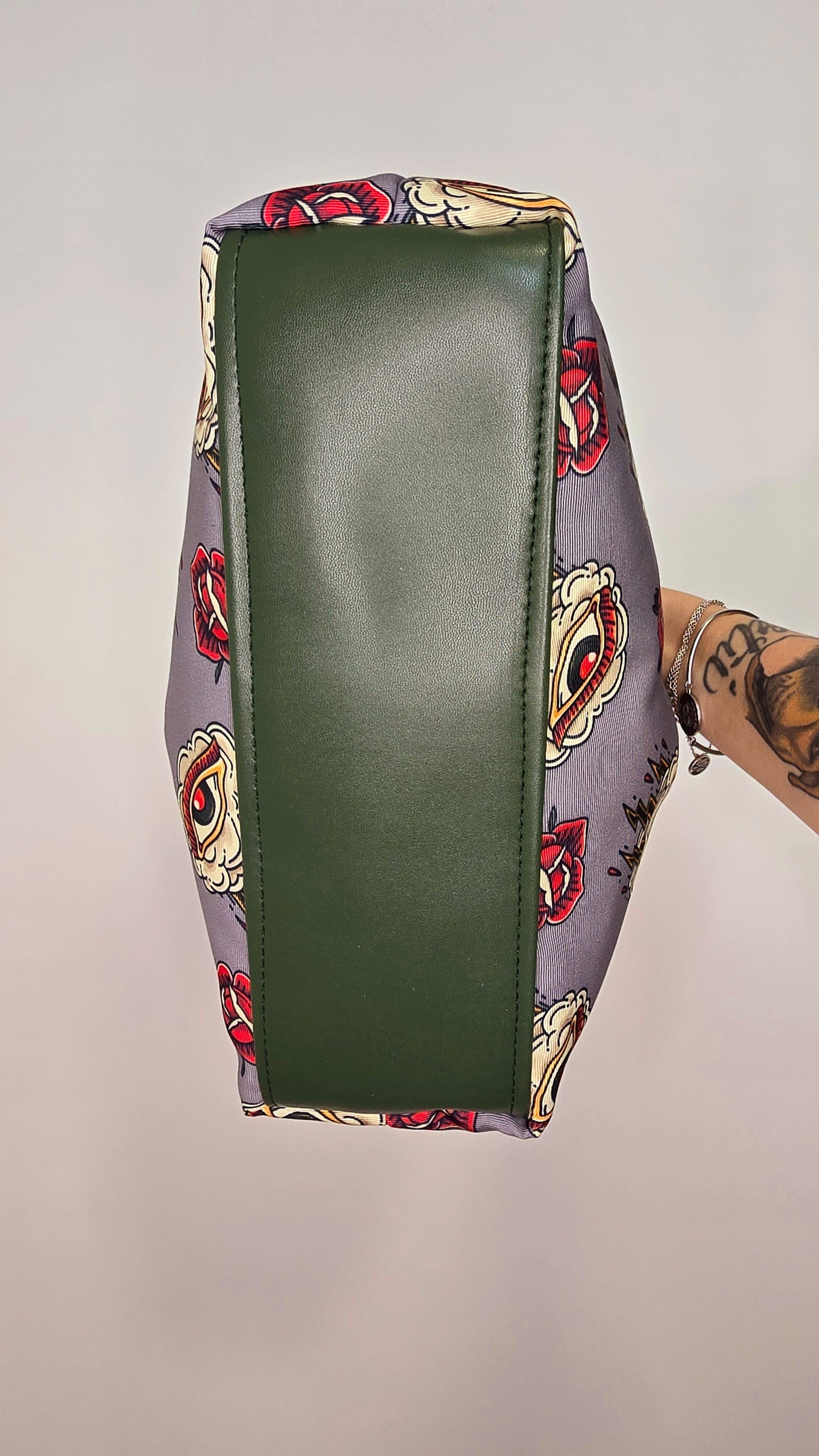 BORSA CLIC CLAC verde / tatto grigio