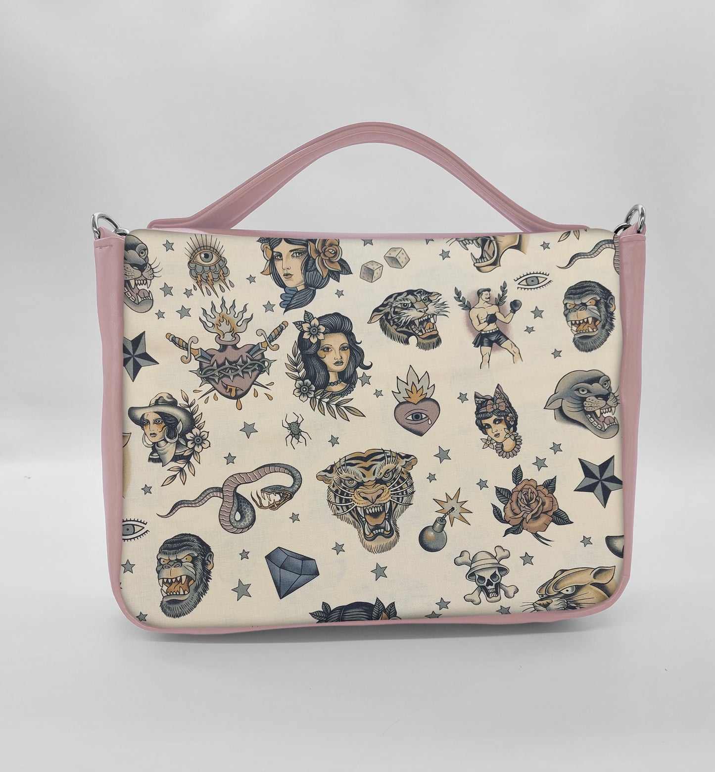 "DOTTY" VEGAN midi SIMILPELLE rosa antico/tattoo beige