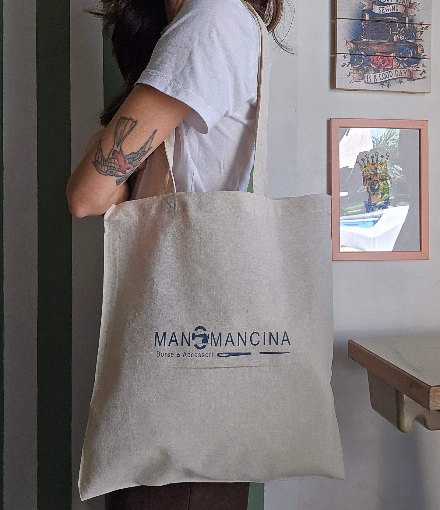 Shopper cotone con logo