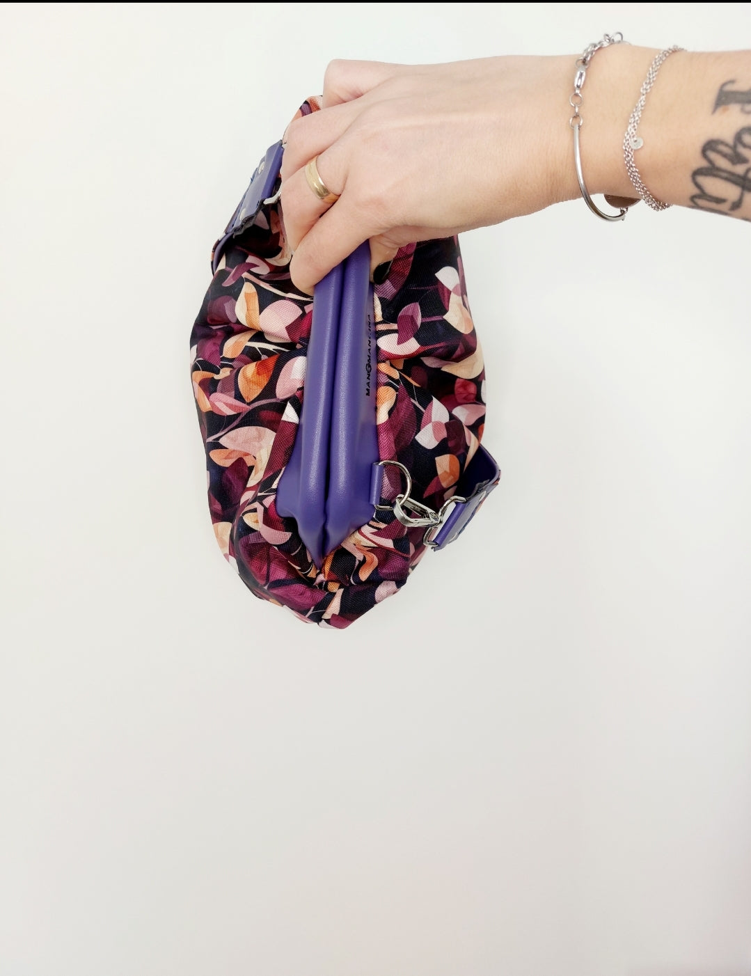 BORSA CLIC CLAC viola / foglie