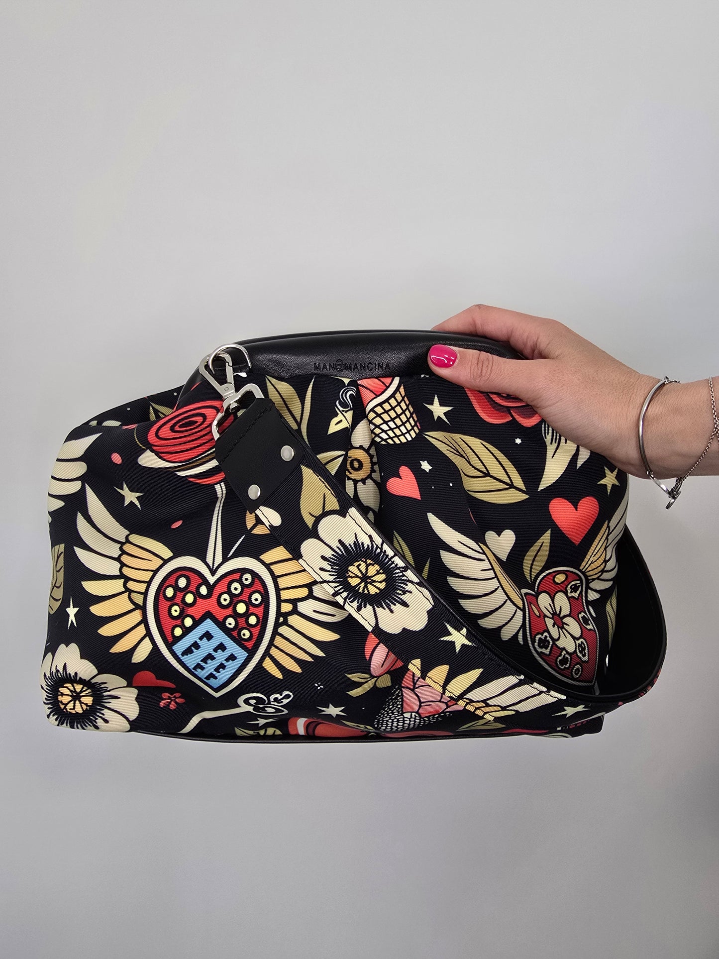 BORSA CLIC CLAC nero / tattoo love