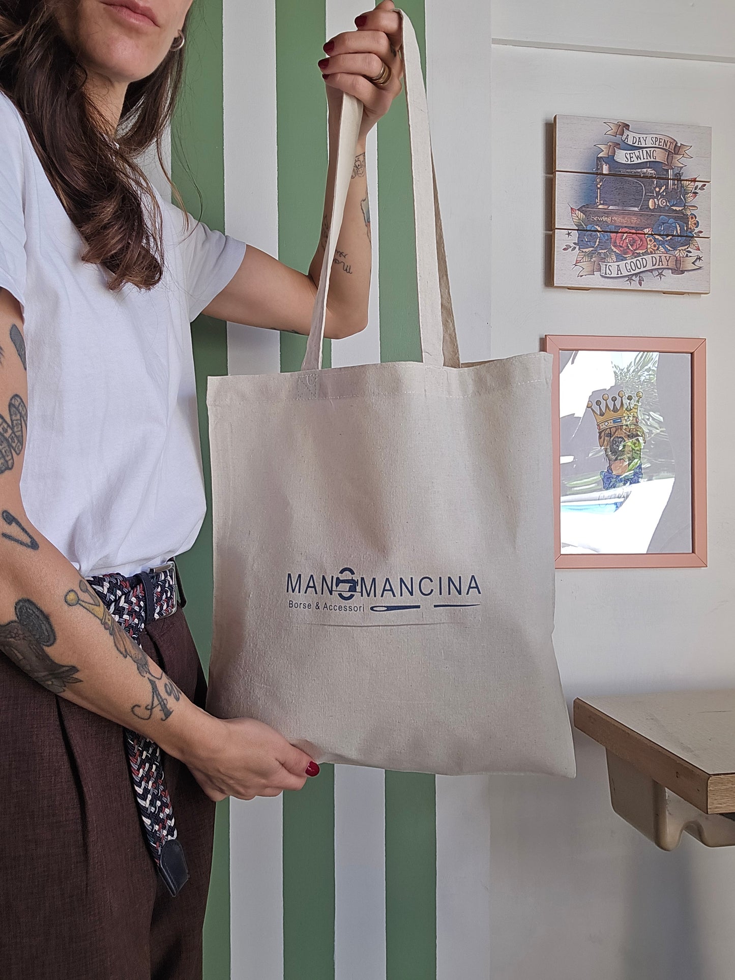 Shopper cotone con logo