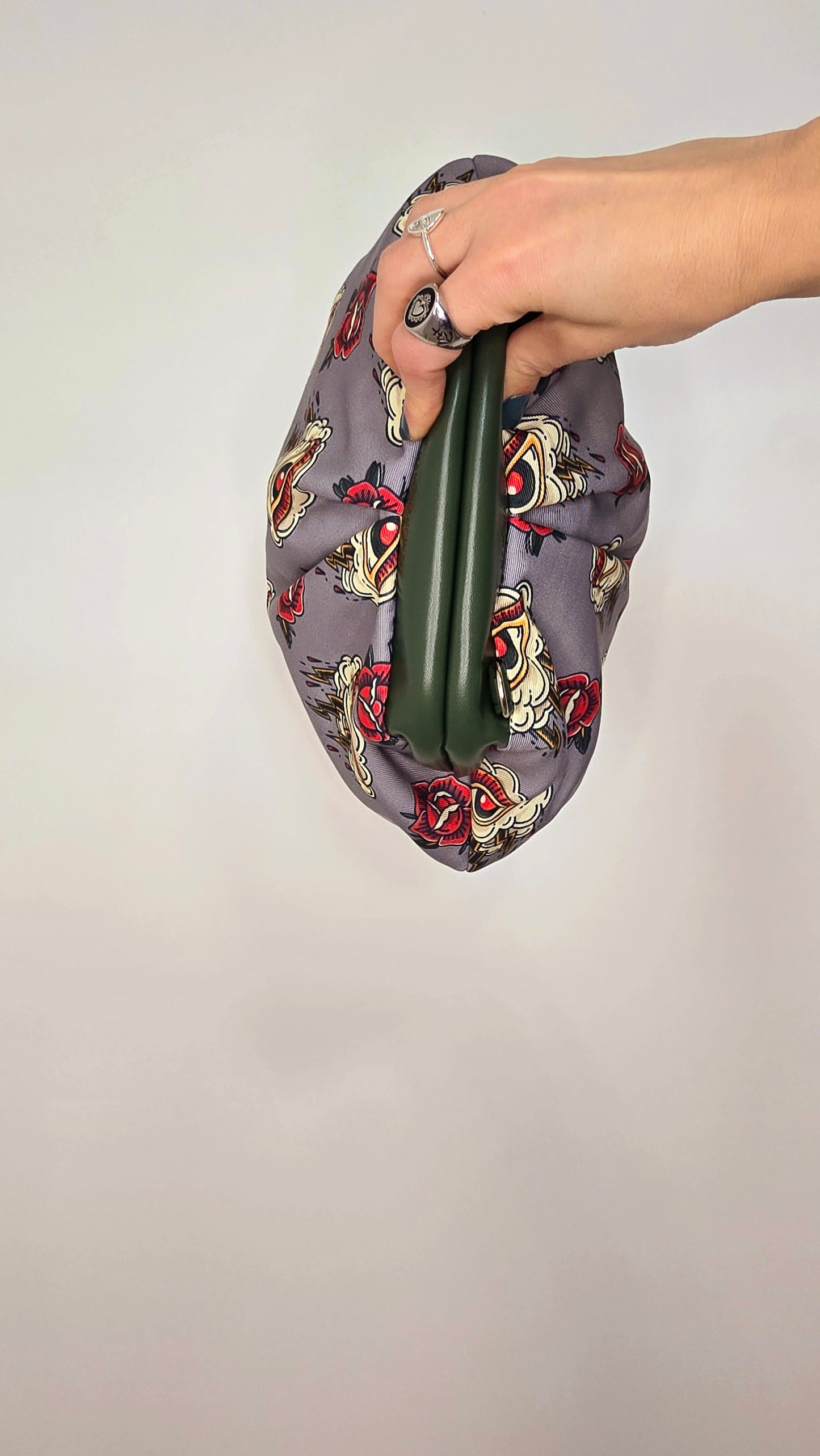 BORSA CLIC CLAC verde / tatto grigio