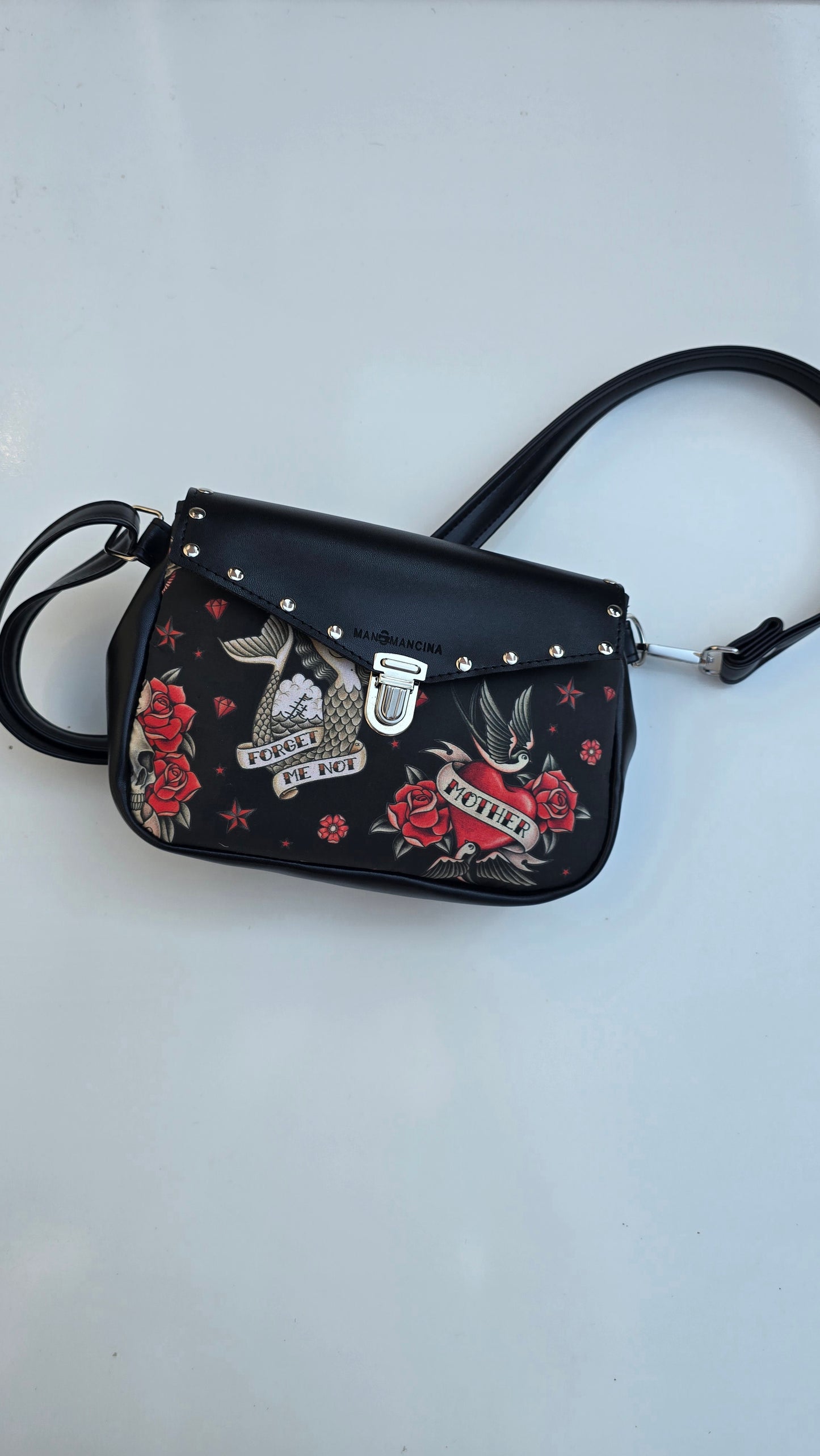 MARSUPIELLO large NERO / tattoo mother/ Borchie