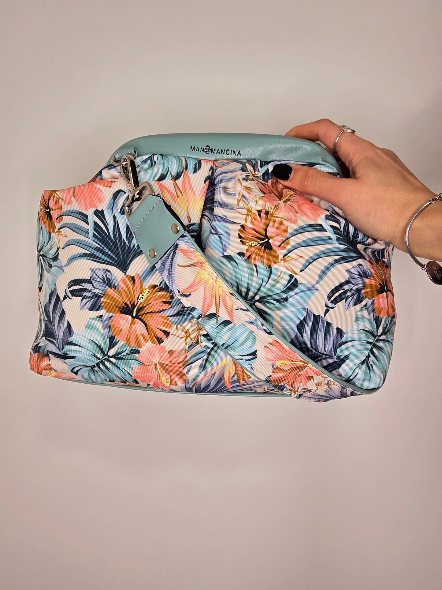 BORSA CLIC CLAC verde pastello / tropical