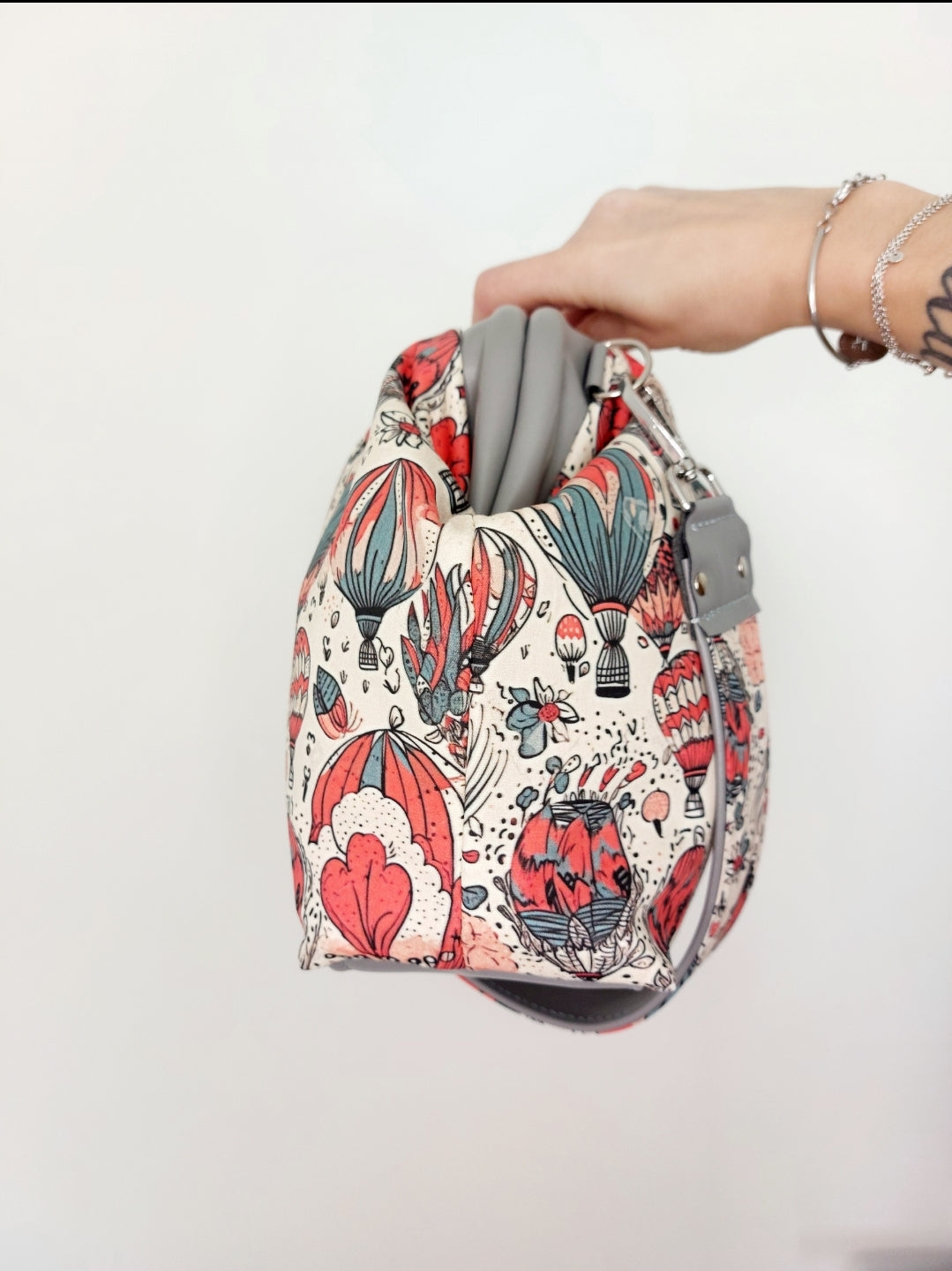 BORSA CLIC CLAC grigio/ mongolfiere