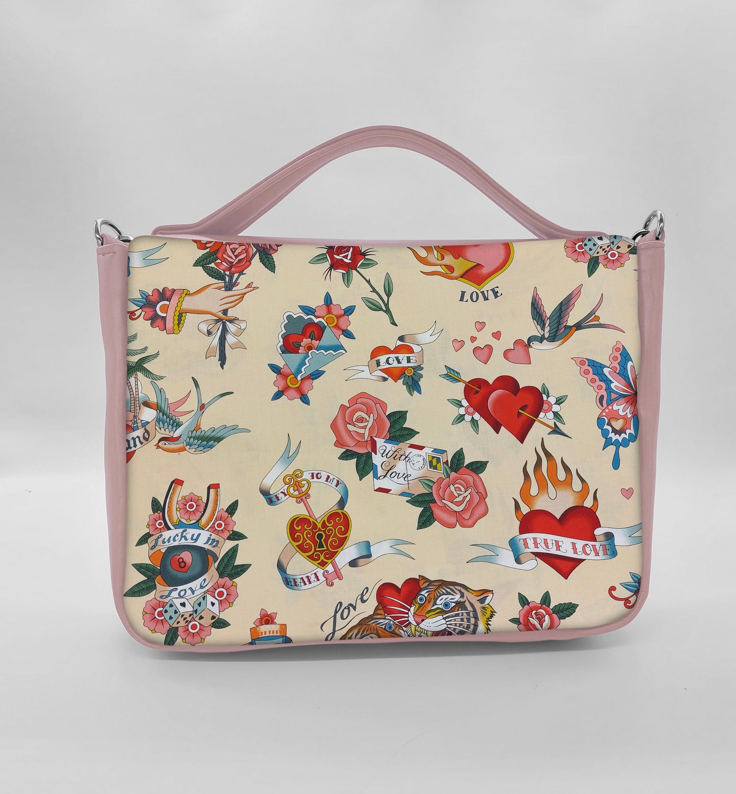 "DOTTY" VEGAN midi SIMILPELLE rosa antico/new love