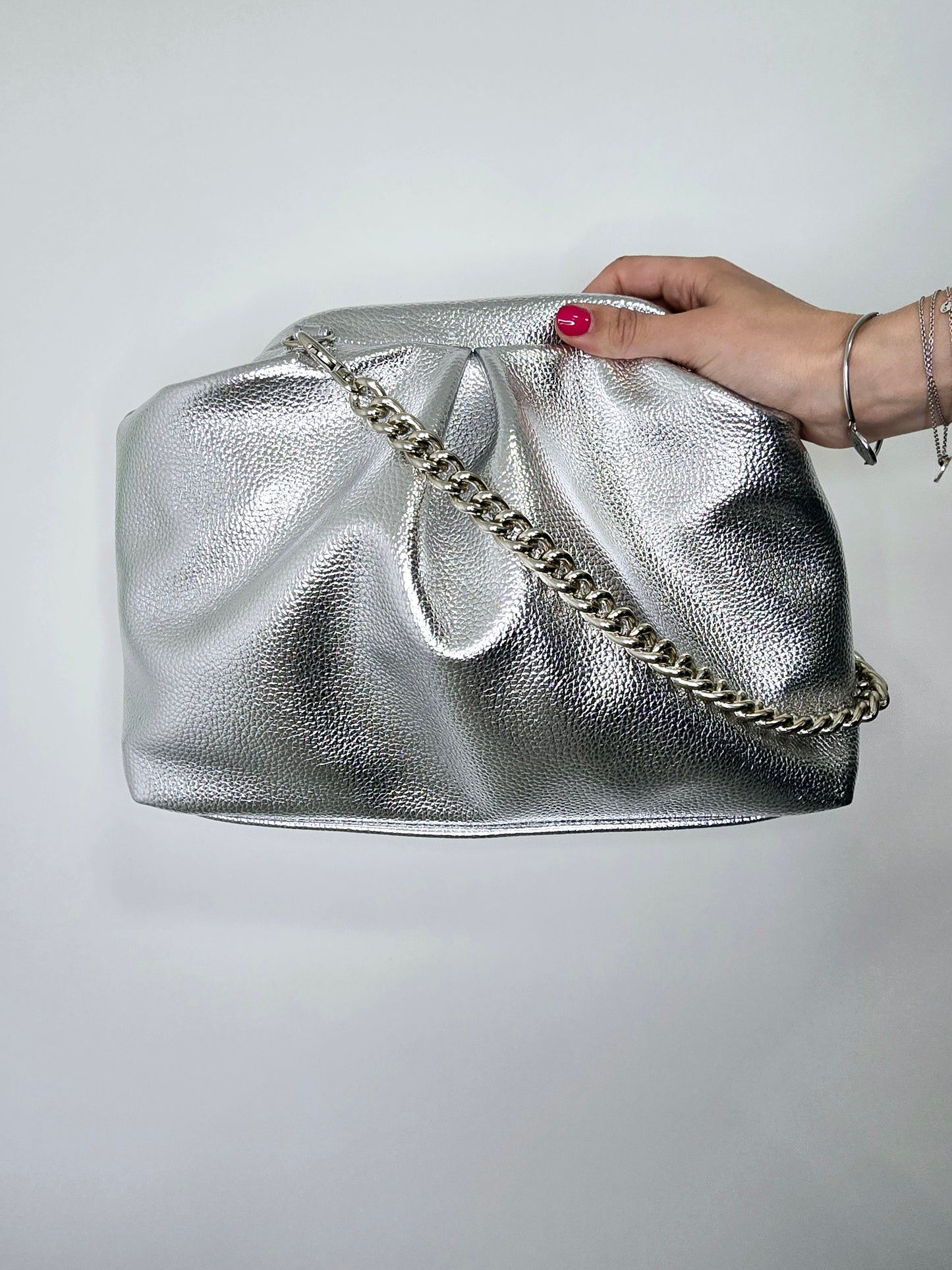 BORSA CLIC CLAC argento