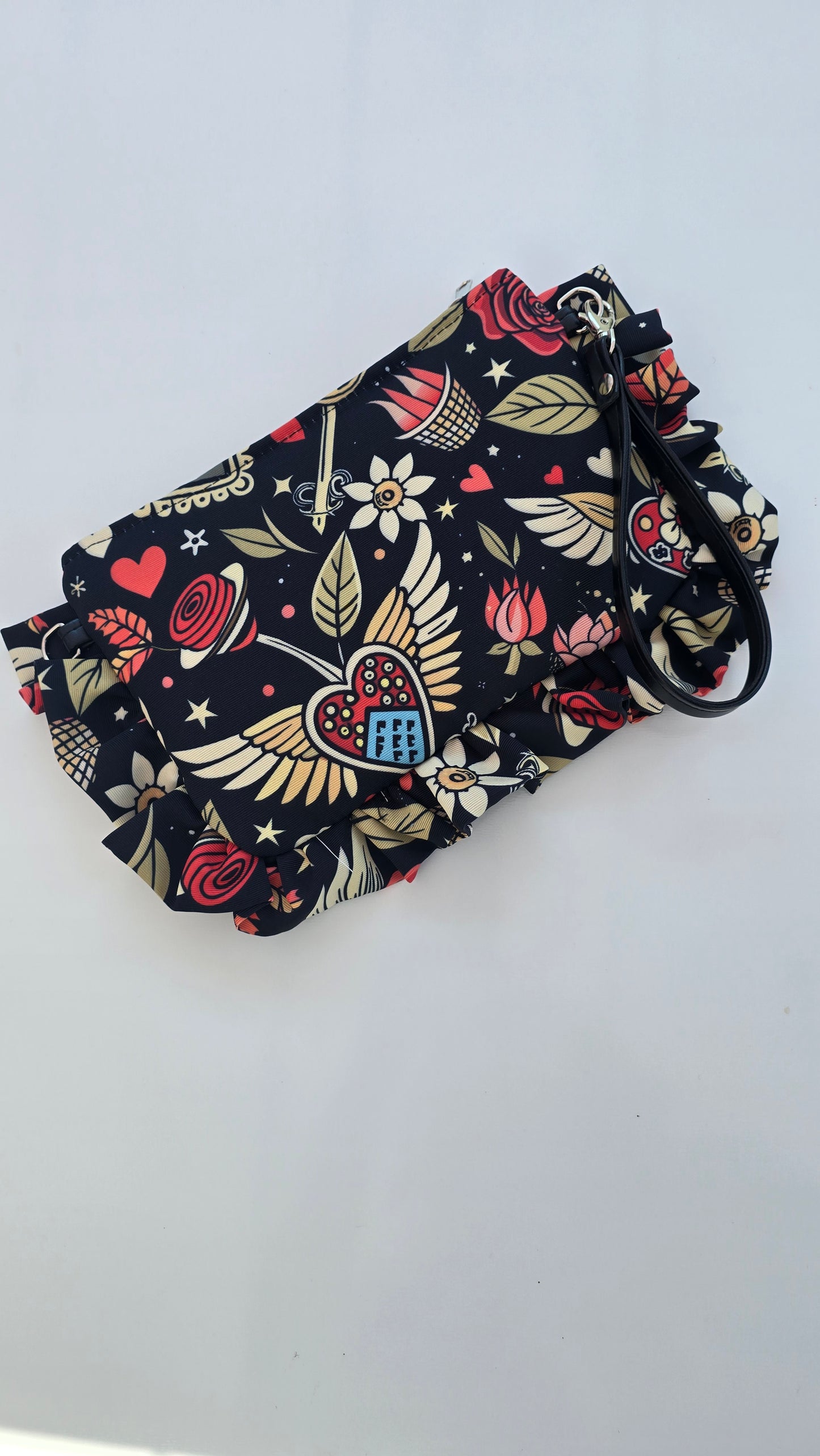 "MIRTA" pochette con rouches love tattoo
