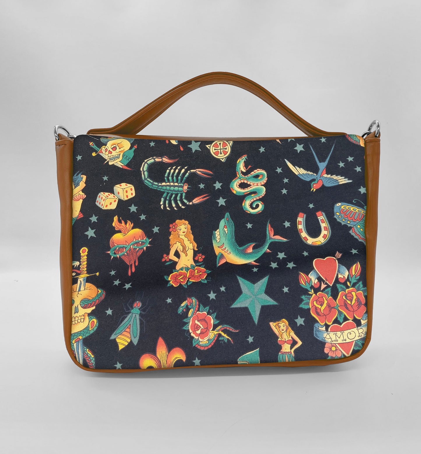 "DOTTY" VEGAN midi SIMILPELLE cuoio/tattoo one