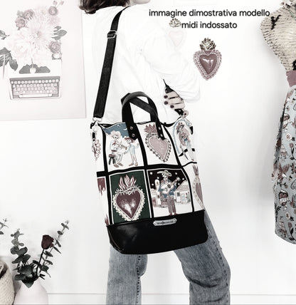 BORSA ZAINO 3 IN 1 cuoio / tattoo grigio
