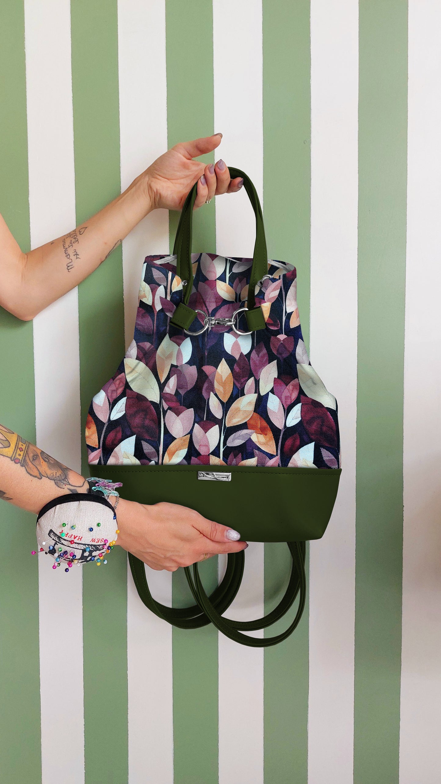 BORSA ZAINO 3 IN 1 VERDE / autunno