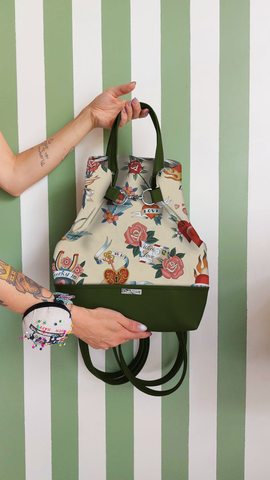 BORSA ZAINO 3 IN 1 VERDE / new love