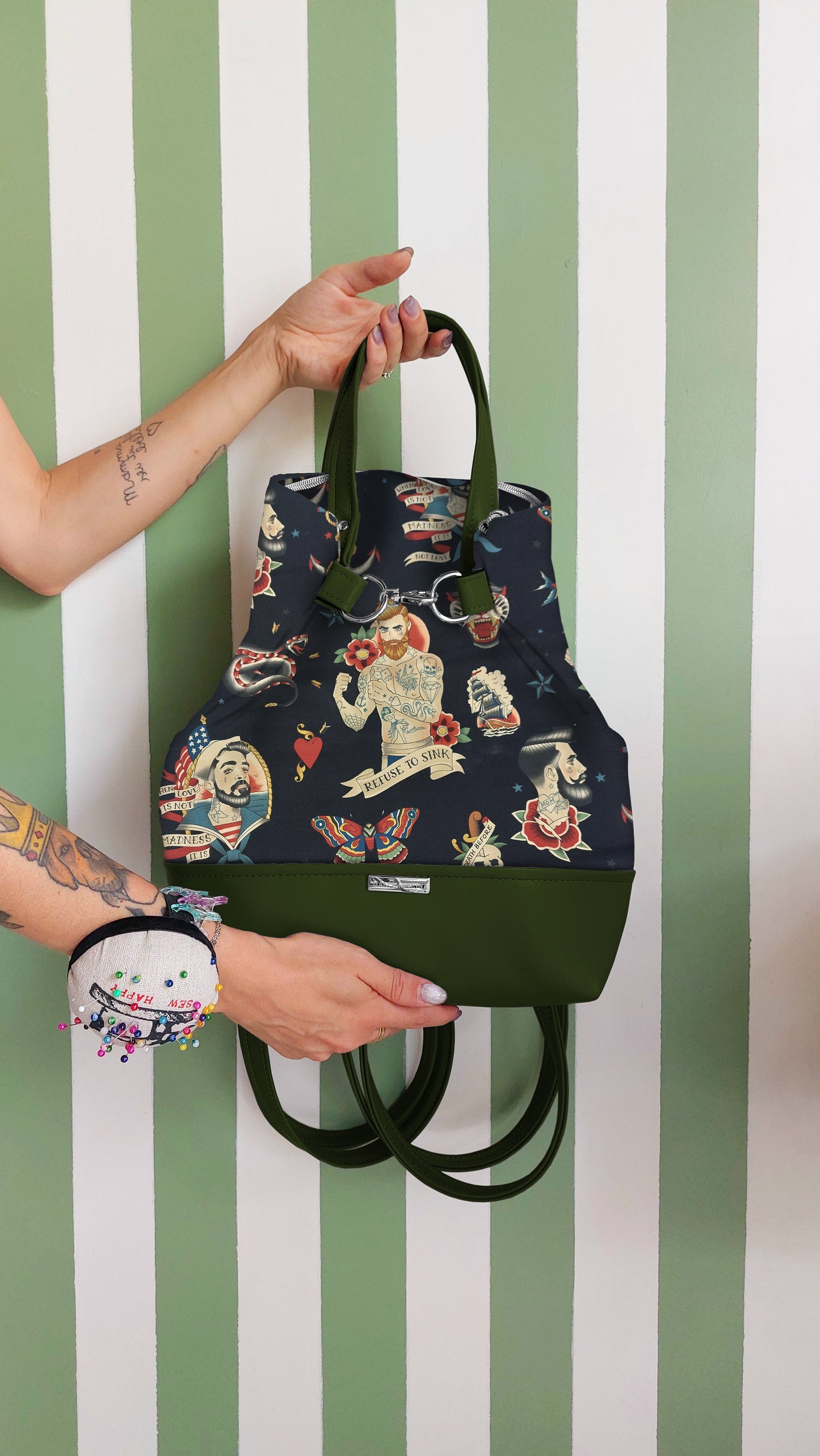 BORSA ZAINO 3 IN 1 VERDE / sailor