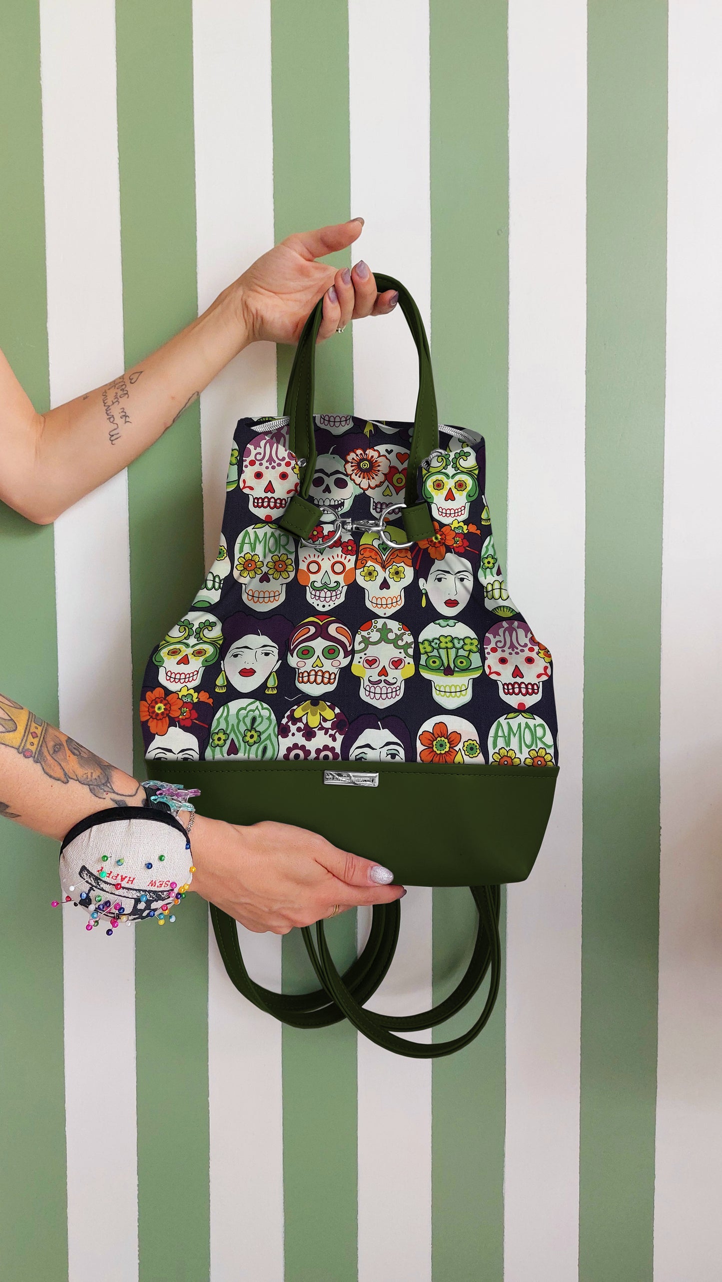 BORSA ZAINO 3 IN 1 VERDE / FRIDA