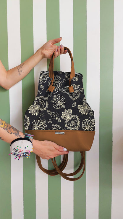 BORSA ZAINO 3 IN 1 cuoio /  ex voto new