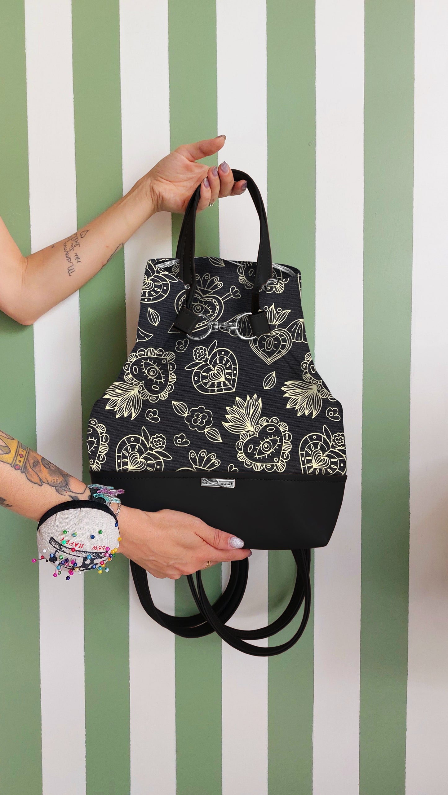 BORSA ZAINO 3 IN 1 NERO / ex voto new