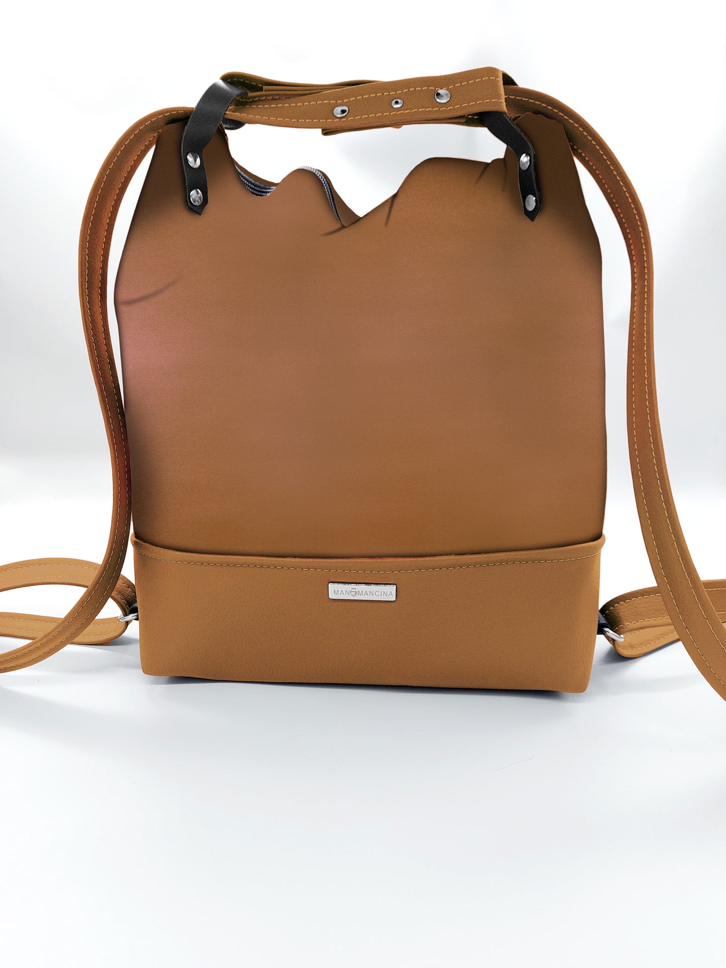 BORSA/ZAINO "BETTA" 2 IN 1 - CUOIO tinta unita