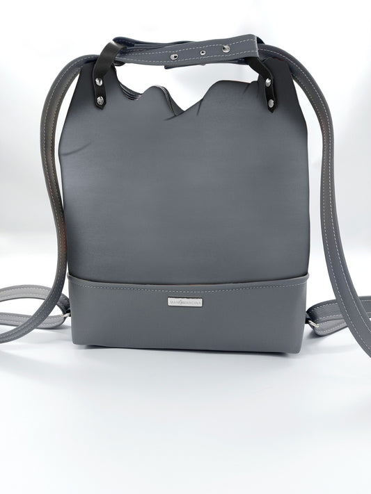 BORSA/ZAINO "BETTA" 2 IN 1 - GRIGIO  tinta unita