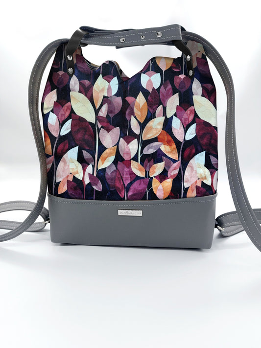 BORSA/ZAINO "BETTA" 2 IN 1 - GRIGIO / autunno
