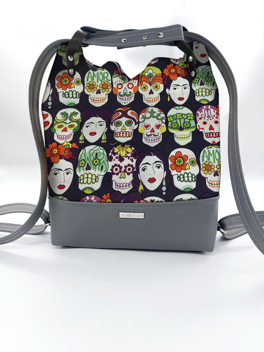BORSA/ZAINO "BETTA" 2 IN 1 - GRIGIO / Frida