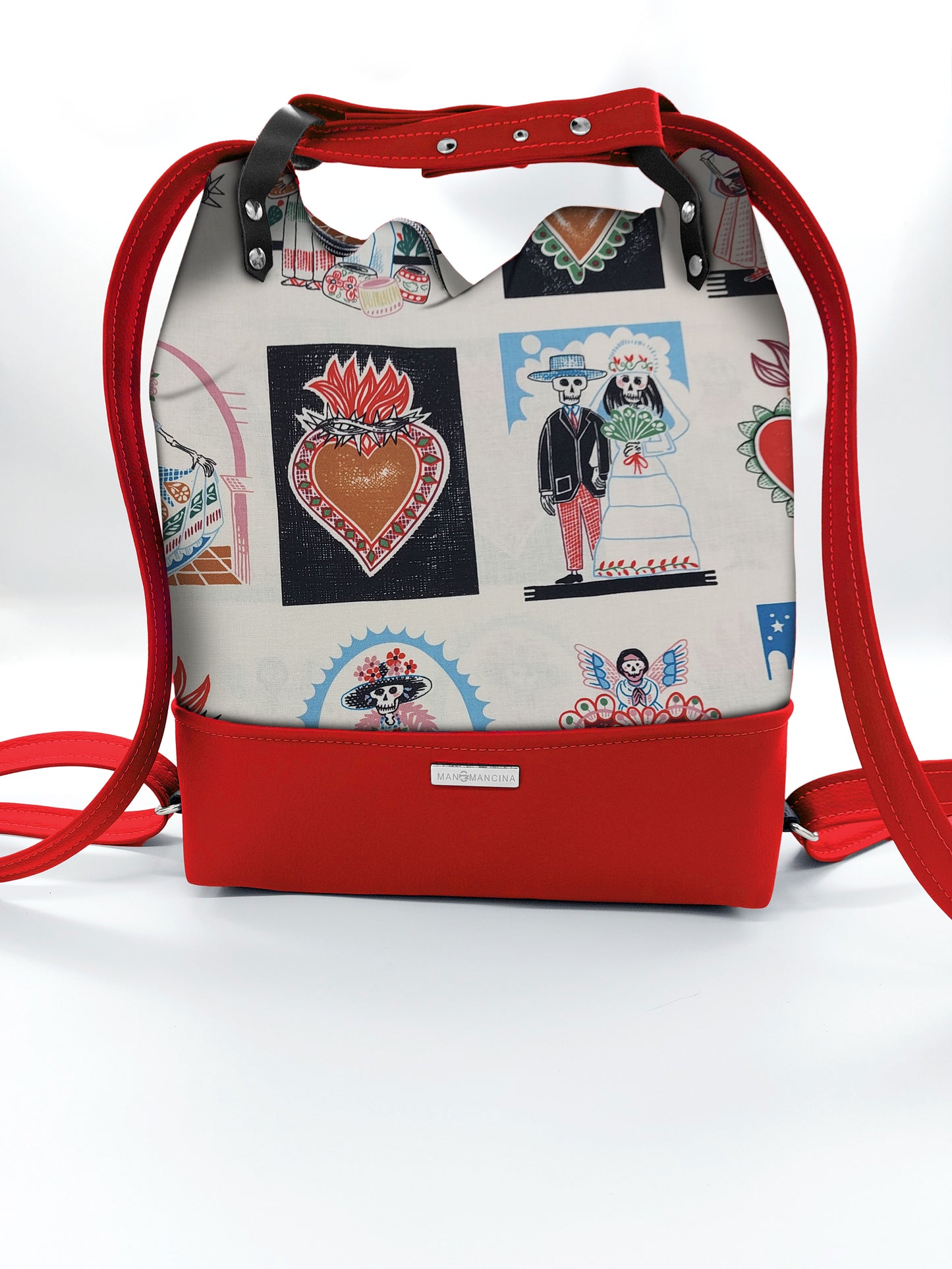 BORSA/ZAINO "BETTA" 2 IN 1 - ROSSO tinta unita