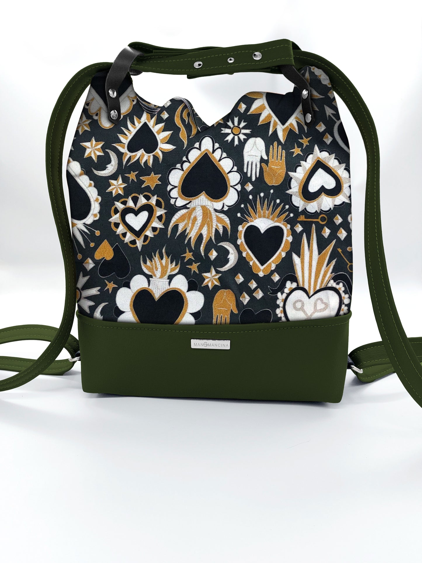 BORSA/ZAINO "BETTA" 2 IN 1 - VERDE/ex voto verde