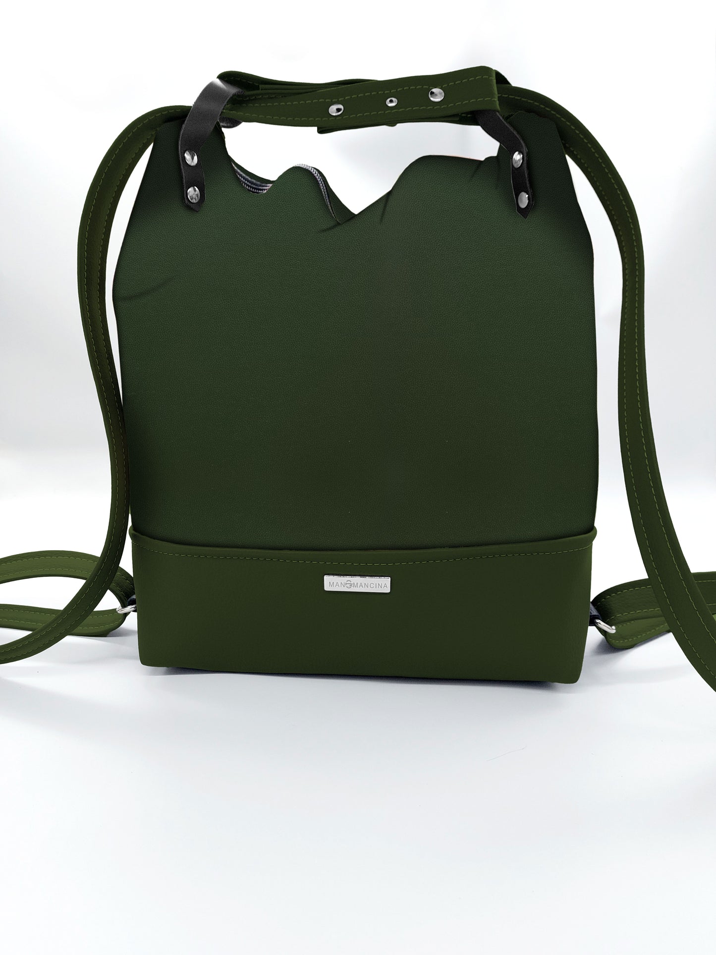 BORSA/ZAINO "BETTA" 2 IN 1 - VERDE/tinta unita