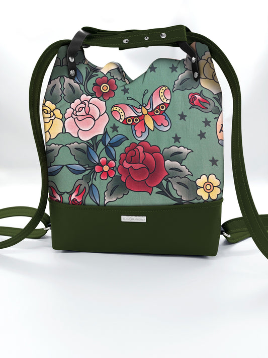 BORSA/ZAINO "BETTA" 2 IN 1 -VERDE / true love verde