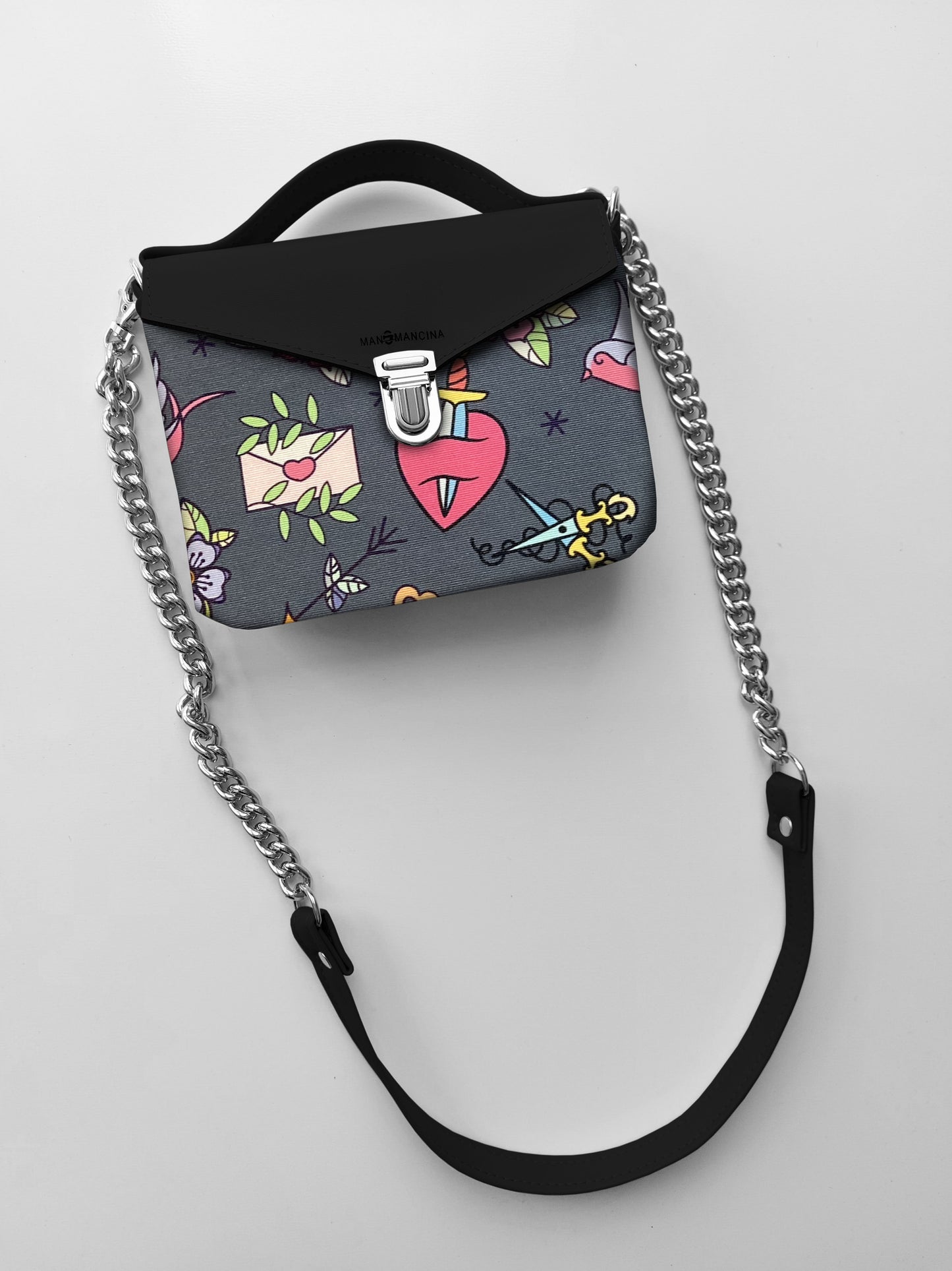 BORSETTA nero / love pink