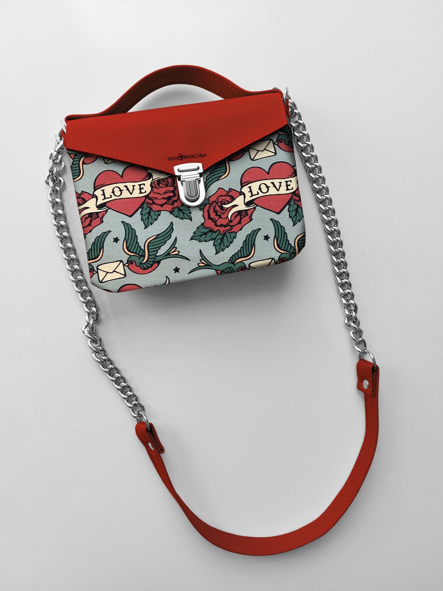 BORSETTA rosso / love rondini