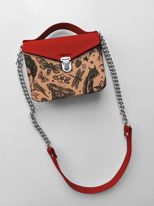BORSETTA rosso/tattoo camel
