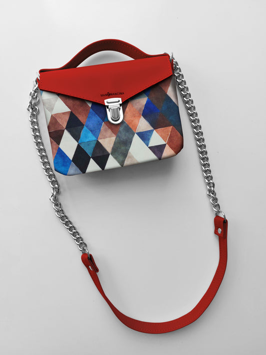 BORSETTA rosso/triangoli