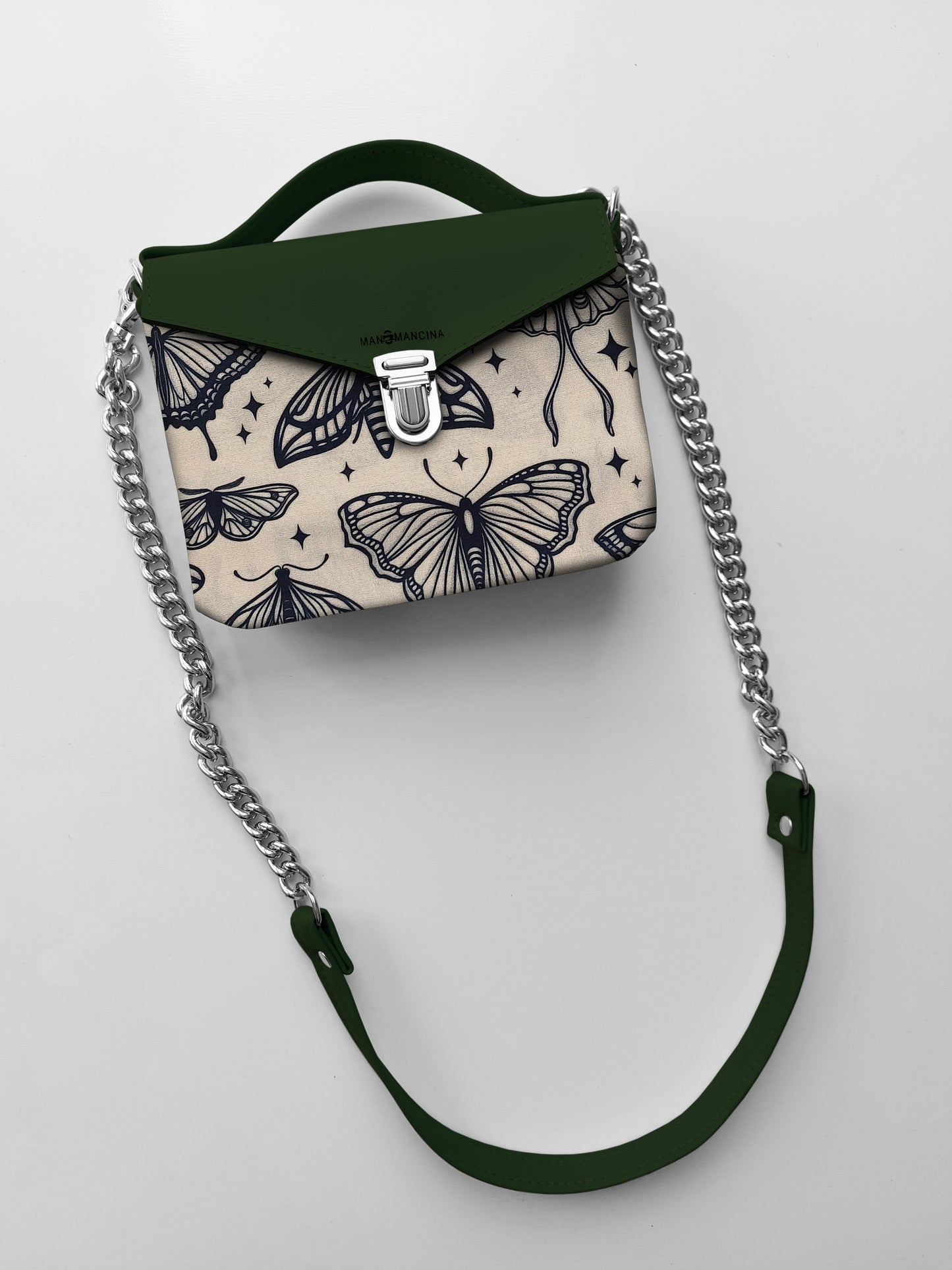 BORSETTA verde/butterfly beige