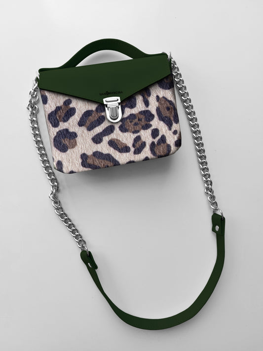 BORSETTA verde/animalier