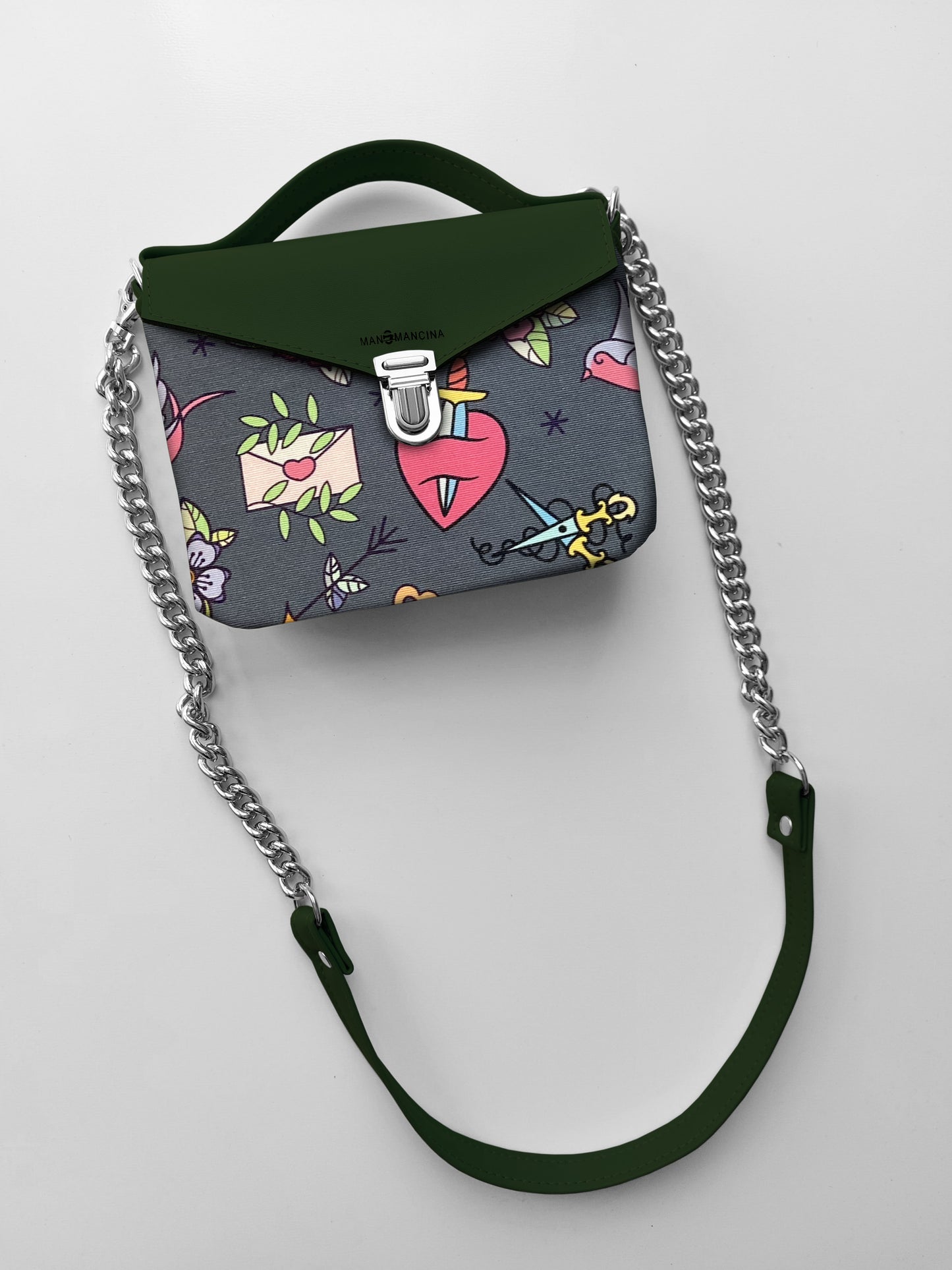 BORSETTA verde / love pink