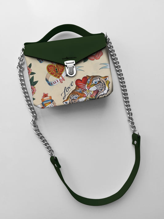 BORSETTA verde/new love beige