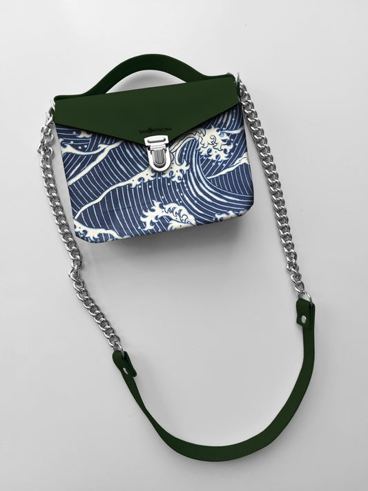 BORSETTA verde/onde blu