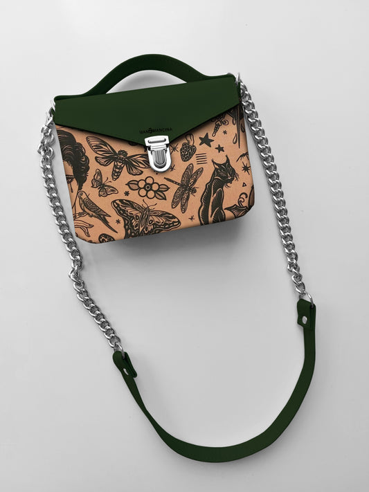 BORSETTA verde/tattoo camel